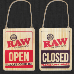 Raw Wood Open Sign Lrg