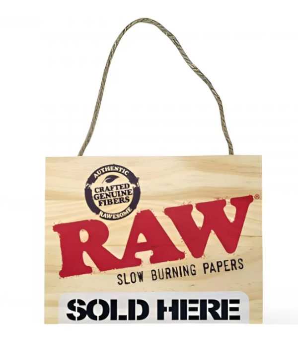 Raw Wooden "Sold Here" Sign