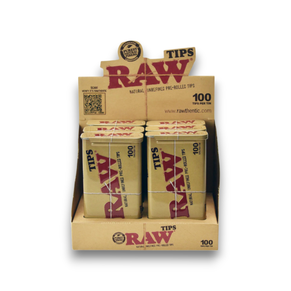 Raw Tips | Pre-Rolled Tips 100/Tin 6ct Box