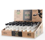 Lock N Load 9mm Glass Chillum Black Caps 48ct