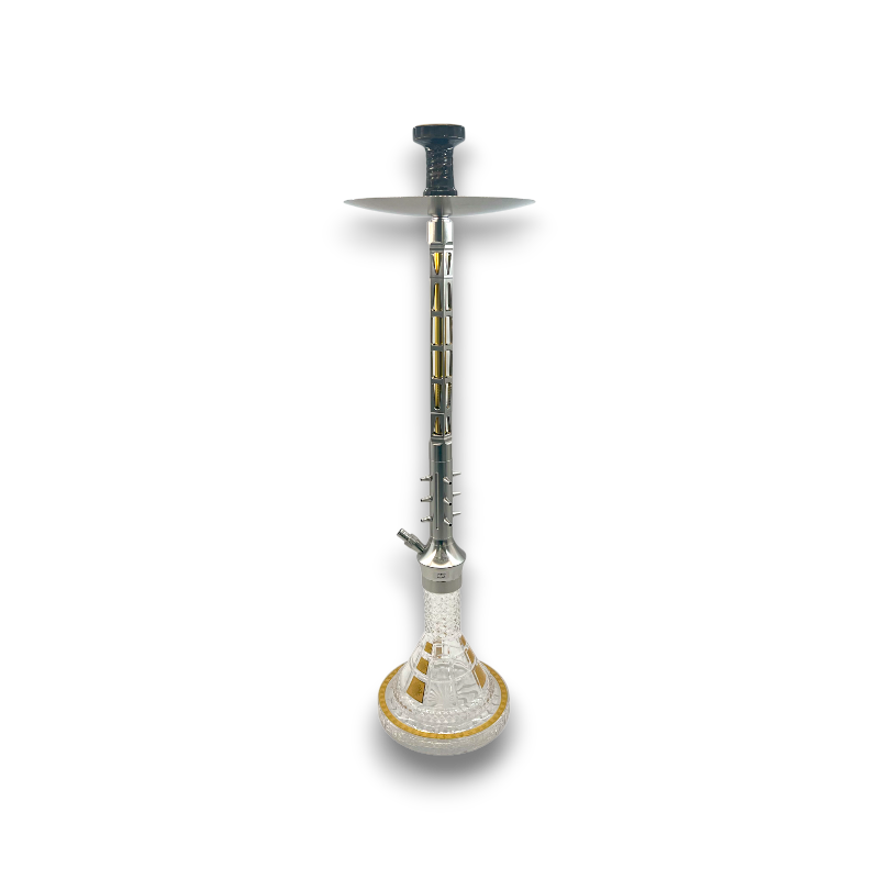 34" Khateeb Gold/Silver Barrel Hookah