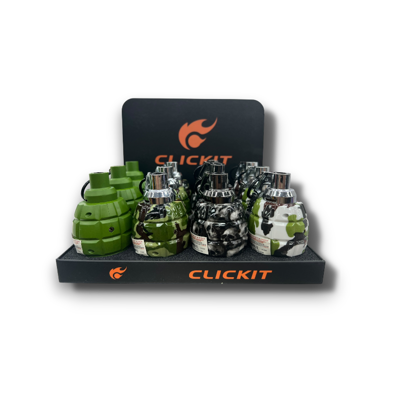 Clickit Grenade Torch Lighters | 12ct Box