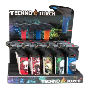 Techno 4 Torch Skulls Lighter