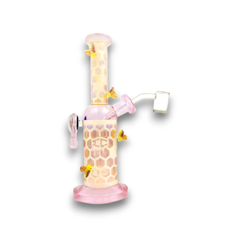 IC Glass - Fumed Honeycomb Rig w/Honeybees