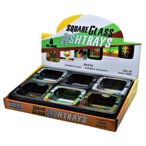 90mm Character Square Ashtray 6ct Disp