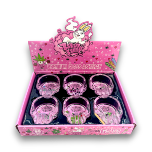 Pink Skull Glass Ash Trays | 6ct Box