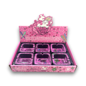 Pink Cube Glass Ash Trays | 6ct Box