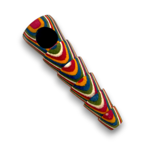 3.5" Multi-Color Ridges Wooden Cone HP