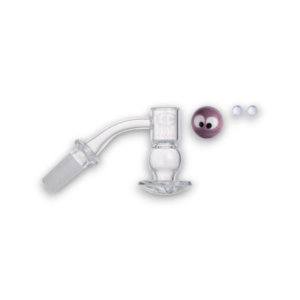IC GLASS - ICE RIVER 14mm Male 90D Banger Incl. Carb Cap, Terp Balls & Sticker