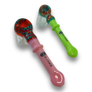 IC Glass 8" Color/Wig Wag Hammer Bubbler