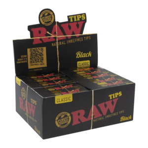 Raw Black Rolling Tips 50c Box