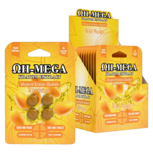 Oh-Mega Advanced Kratom Tabs | 4ct Sleeve 10ct Box