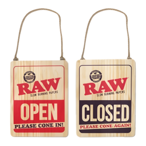 Raw Wood Open Sign Lrg