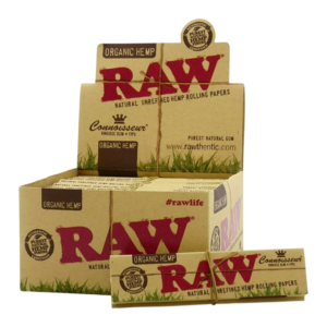 Raw Papers | Organic Hemp Connoisseur KS Slim + Tips 24ct Box